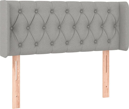 vidaXL LED Bed Headboard Fabric Light Grey 103x88cm
