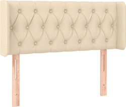 vidaXL LED Fabric Bed Headboard Cream 103x88cm
