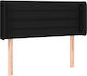vidaXL LED Kopfteil Stoff Schwarz 103x88 cm