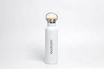 Boobam Bottle Thermos Stainless Steel White 1lt with Loop