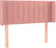 vidaXL LED-Kopfteil für Bett, Stoff, Rosa, 103x88 cm
