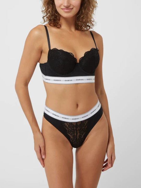 Guess Damen Zeichenfolge mit Spitze Black