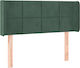 vidaXL LED Bed Headboard Fabric Dark Green 103x88cm