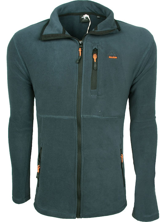 Double Ανδρική Ζακέτα Fleece Petrol