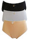 Βαμβακερά Hohe Taille Damen Slip 3Pack Black / White / Beige