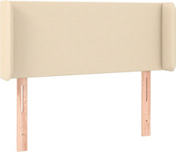 vidaXL LED Bed Headboard Fabric Cream 103x88cm