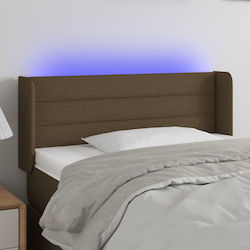 vidaXL LED Kopfteil für Bett, Stoff, Dunkelbrau...