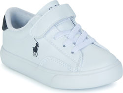Ralph Lauren Theron V Ps Kids Sneakers with Laces & Strap White