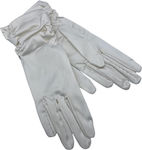 ITALIAN SATIN ECRU WEDDING GLOVES GUANTO ARTIGIANALE 26 CM