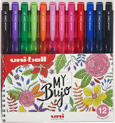 Uni-Ball My Bujo Floral Pix Gel cu cerneală Multicolor 12buc