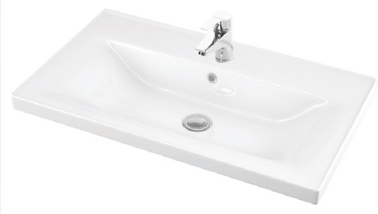 Martin Square 100 Ένθετος Νιπτήρας Πορσελάνης 100x46cm Γυαλιστερή Πορσελάνη