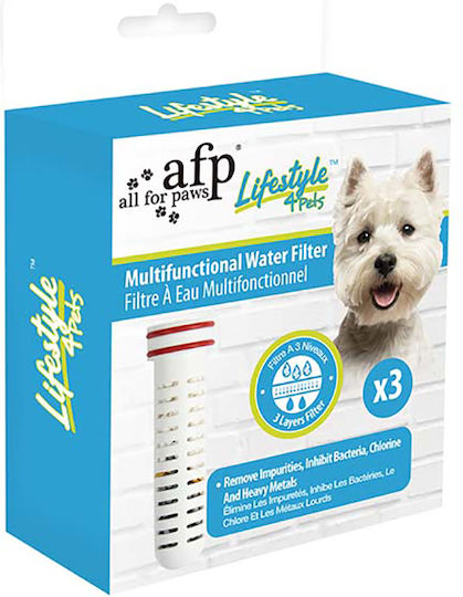All For Paws Tesatura Filtre de schimb pentru Câine & Pisică 3lt în Culoare Alb 3buc