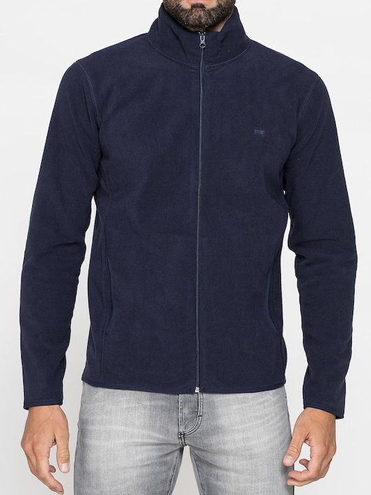 Carrera Jeans Jachetă Fleece pentru Bărbați cu Fermoar Albastru marin