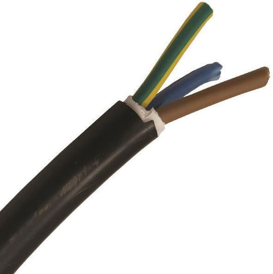 CHaralampidis Power Cord with Diameter 5x6mm² in Black Color 1m 1pcs