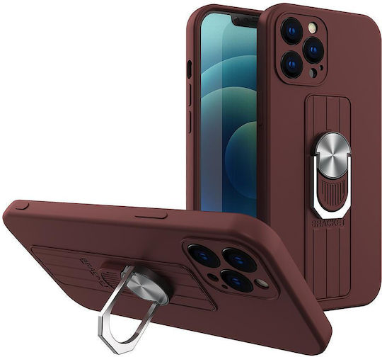 Hurtel Finger Grip Back Cover Silicone Brown (Redmi Note 10 / 10s / Poco M5s)