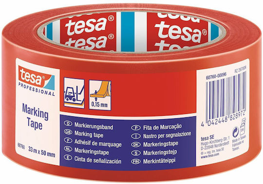 Tesa Selbstklebend Wiederverwendbares Klebeband Rot 50mmx33m 1Stück