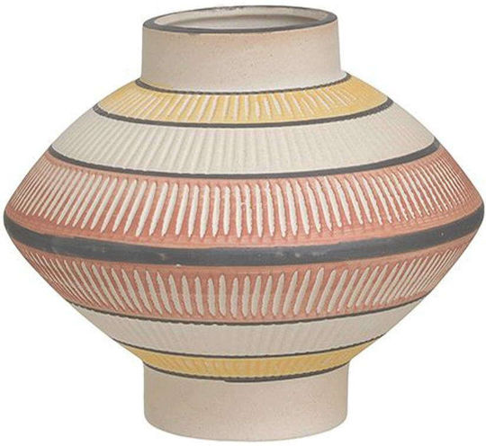 Inart Διακοσμητικό Βάζο Κεραμικό Multicolor Φ21xΥ15cm