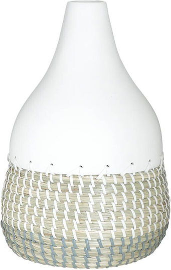 Inart Vază Decorativă Bambus Alb 20x20x30cm 1buc