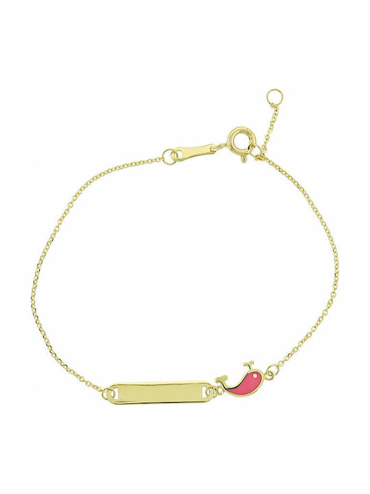 Mertzios.gr Kids Gold ID Bracelet 14K with Figure for Girl