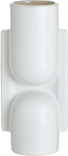 Inart Floor Vase Ceramic White 9x8xH20cm