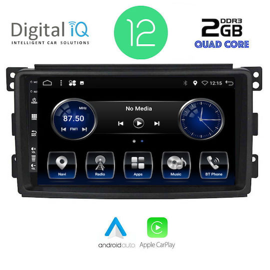 Digital IQ Ηχοσύστημα Αυτοκινήτου για Smart ForTwo / ForFour 2007-2010 (Bluetooth/USB/AUX/WiFi/GPS/Apple-Carplay/Android-Auto) με Οθόνη Αφής 9"