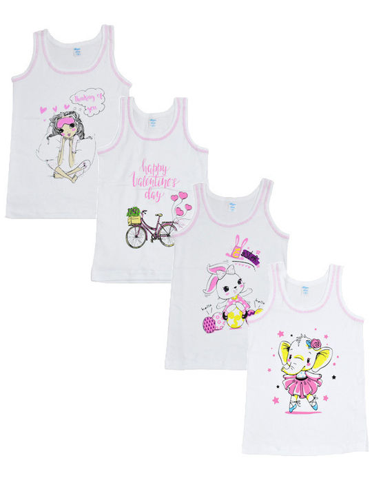 Biyo Kids' Set with Undershirts Sleeveless White 4pcs