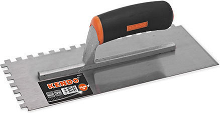 Kendo Σπάτουλα Πλακιδίων Μεταλλική Οδοντωτή 280x120mm με Πλαστική Λαβή 45307