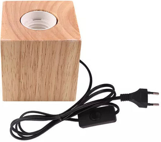 Led7 Cube Mini Decorative Lamp with Socket for Bulb E27 Brown