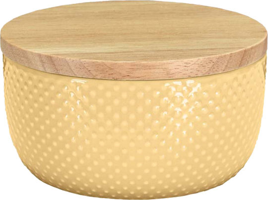 Kleine Wolke Dotty Επιτραπέζια Θήκη για Βαμβάκι Κεραμική Κίτρινη