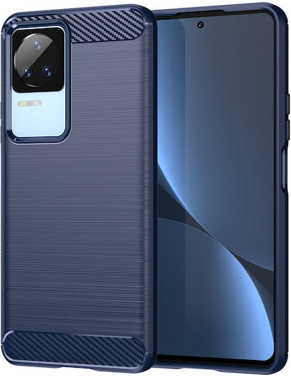 Hurtel Carbon Back Cover Silicon Albastru (Poco F4 5G)