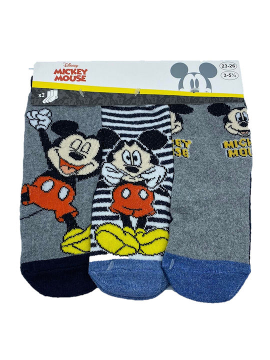 Disney Boys 3 Pack Knee-High Socks Gray