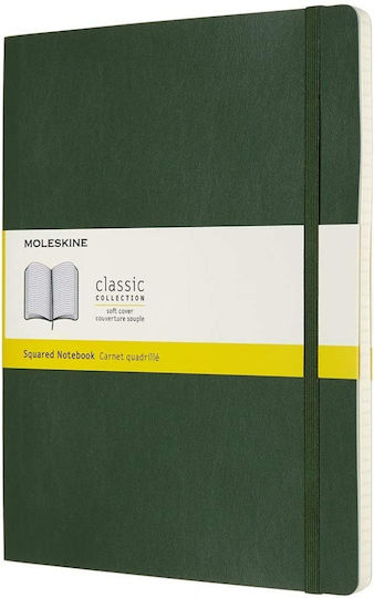 Moleskine Classic Collection Σημειωματάριο 192 Φύλλων Καρέ με Λάστιχο Πράσινο