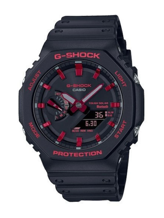 Casio G-shock Ceas Analogic/Digital pentru bărbați 45.5mm Cronograf Baterie cu Cureaua din Cauciuc Neagră