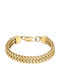 Oxzen Chain Hand made of Stainless Steel Gold-plated Wide Thickness 13mm and Length 22cm