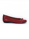 Red Leather Anatomical Ballerinas