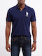 Polo Bluza Tricou Cu Mânecă Scurtă Albastru Marin