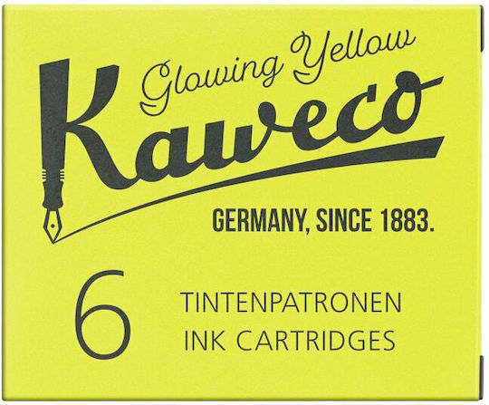Kaweco 6 Replacement Inks for Fountain Pen Glowing Yellow 1ml
