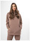 Women's Sweatshirt Hooded Brown