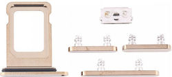 Σετ Πλήκτρων Sim Tray / Volume & On-Off Buttons Χρυσό για iPhone 12 Pro