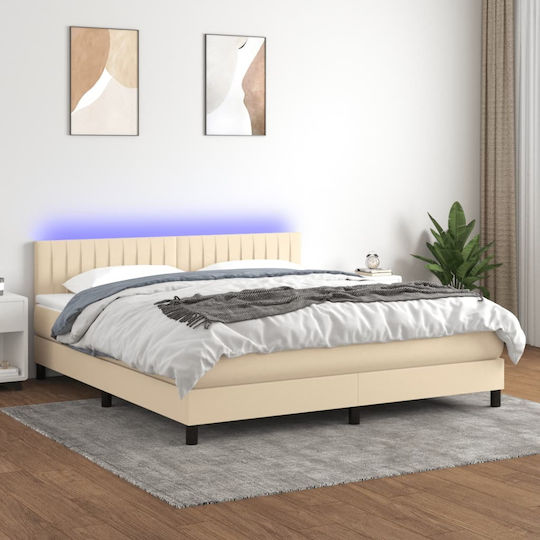 Bett Übergröße Mit Stoff bezogen Blue mit Latten & Matratze 160x200cm