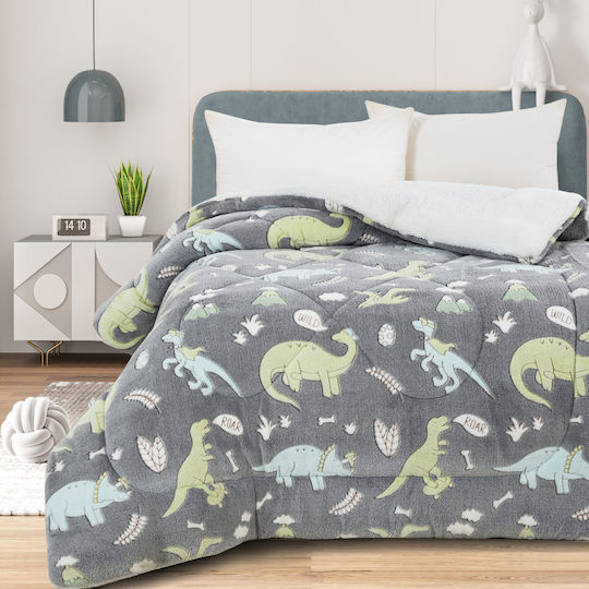 Kinderbettdecke Leuchtend Einzel Dinosaur Gray 160x220cm Kinderbettdecke Leuchtend Einzel Dinosaur Gray 160x220cm
