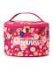 Toiletry Bag Hello Beauty Flowers in Fuchsia color 21cm