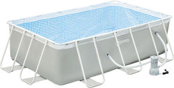 Outsunny Swimming Pool with Metallic Frame & Filter Pump 340x215x80cm