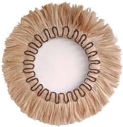 HomeMarkt Oglindă de Perete cu Maro Ramă din Rattan Diametru 100cm 1buc