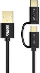 Choetech Mehrere Anschlusskabel USB zu Typ-C / Micro-USB Kabel 1,2 m XAC-0012-101BK Choetech Mehrere Anschlusskabel USB zu Typ-C / Micro-USB Kabel 1,2 m XAC-0012-101BK