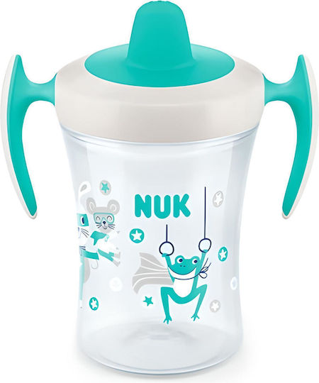 Nuk Trainer Cup Educational Sippy Cup Plastic with Handles Turquoise for 6m+m+ 230ml