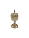 Fylliana Plastic Sweet Jar with Lid and Foot Gold 9.5x9.5x22cm