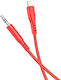 Hoco UPA18 Braided 3.5mm to Lightning Cable Κόκκινο 1m