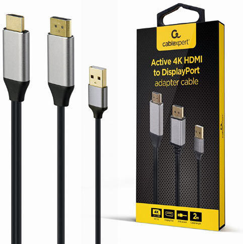 Cablexpert Cable DisplayPort male - HDMI male 2m Μαύρο (A-HDMIM-DPM-01)