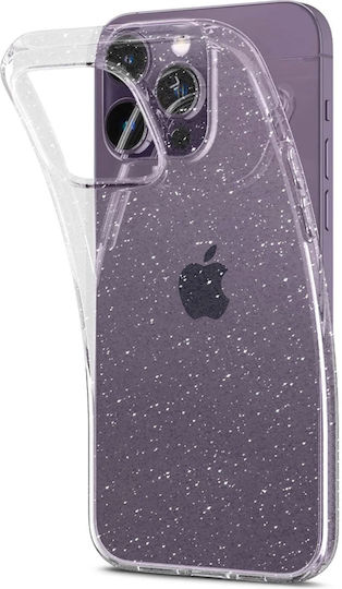 HappyCase Glitter Print Umschlag Rückseite Silikon Transparent (iPhone 14 Pro)